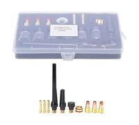 RASTKY Welding Torch Accessories Kit High Temperature Glass Cup Nozzle Set for WP-17/18/27, 6 Glass Nozzles 3 Gun Tails for Welding Professionals