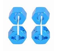 RASTKY Wheel Hex Drive Aluminum 12mm 7.0 Adapter Set for RC Model Vehicle With Pins & Screws, Lightweight & Durable, Suitable for Most 1/10 RC Car, Truck, Buggy, Crawler, Blue, 4Pcs/Set