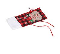 RASTKY Wine Bottle Sweater Bag Exquisite Design Lightweight Durable Wine Bottle Decoration Home Office Christmas Party Cloth Velvet 1 Pack (Red and Black Check)