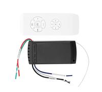 RASTKY Wireless Intelligent Ceiling Fan Remote Control with Easy-Press Rubber Textured Buttons, Separate Fan Speed Controls, for Remote Ceiling and Light Control, Plastic White + Black