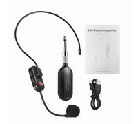 RASTKY Wireless Microphone Headset Professional Voice Amplifier Lightweight 3D Stage Effect for Singing and Speaking, Black