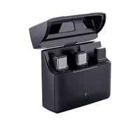 RASTKY Wireless Microphone System One- -Two 2.4G On Lavalier, 2 Mics + 1 Live Streaming, Interviews (iOS)