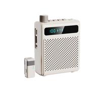 RASTKY Wireless Professional Microphone Amplifier Clear Sound Long Battery Life Rechargeable Portable Voice Amplifier for Teachers Tour Guides, ABS Material (White)