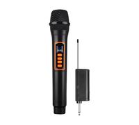 RASTKY Wireless Rechargeable Handheld Microphone with Receiver for Home Cinemas Karaoke Singing, 2.4G Sound System for Stage Events, 6.35mm Interface, Plastic Material (1 for 1)