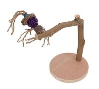 RASTKY Wood Bird Stand Perch Detachable Stick - Safe Natural Log Bird Perch Stand for Parrots - Desktop Training 7.9 X 9.8 Inch