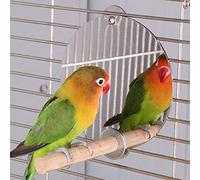 RASTKY Wooded Bird Cage Mirror Stainless Steel Perch Toy for Birdcage, Professional Manufacturing for Parrots Play and Entertainment