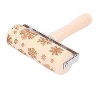 RASTKY Wooden Christmas Rolling Pin, Baking Tool, Exquisite Engraved Dough Stick, Kitchen Accessories (Big Snowflake)