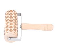 RASTKY Wooden Christmas Rolling Pin, Baking Tool, Exquisite Engraved Dough Stick, Kitchen Accessories (Small Snowflake)