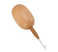 RASTKY Wooden Darning Tool with Crochet Hook Ergonomic Egg Shaped Mending Device for Socks Sweater Scarf Craft Enthusiasts Beech Wood