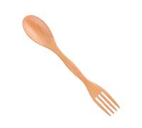 RASTKY Wooden Integrated Spoon Fork Tableware for Home Kitchen, and Heat-Resistant Kitchen Supplies, 1pc