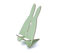 RASTKY Wooden Lovely Rabbit Cell Phone Holder Strong Stand for Mobile Phones and Tablets, MDF, Pink/Yellow/Blue, 6.4x3.1 in for Home Office Desk Decoration (Green)