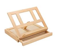 RASTKY Wooden Tabletop Easel Foldable Lightweight Sturdy Painting Easel with Drawer for Displaying Paintings Framed Photos Pine Wood