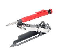 RASTKY Woodworking Compass Ruler Multifunctional Scribing Tool, Clear Scale Visible, Small Lightweight Design, Suitable for Construction, Red, 1 X Pencil