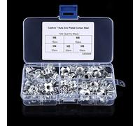 RASTKY Zinc Plated 90pcs Carbon Steel Four Pronged T Nuts Captive Tee Nut Assorted Set for Woodworking Convenient Reliable Easy Installation for Furniture Makers