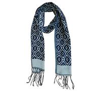 Rastogi Handicraft Wool Scarves Long Shawl Winter Thick Warm Knit Large Muffler, Scarf For Man Women And Girls 71" x 13" (Blue & White)