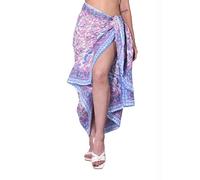 Rastogi Handicrafts 100% Cotton Hand Block Print Sarong Womens Swimsuit Wrap Cover Up Long (73" x 44") (Pink 1)