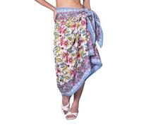 Rastogi Handicrafts 100% Cotton Hand Block Print Sarong Womens Swimsuit Wrap Cover Up Long (73" x 44") (RED 6)