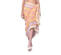 Rastogi Handicrafts 100% Cotton Hand Block Print Sarong Womens Swimsuit Wrap Cover Up Long (73" x 44") (YELLOW 5)