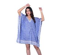 Rastogi Handicrafts 100% Cotton Hand Block Print Swimsuit Cover-up Beach Caftan Women's Print Kaftan 19