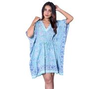 Rastogi Handicrafts 100% Cotton Hand Block Print Swimsuit Cover-up Beach Caftan Women's Print Kaftan 13