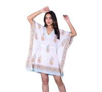 Rastogi Handicrafts 100% Cotton Hand Block Print Swimsuit Cover-up Beach Caftan Women's Print Kaftan 21