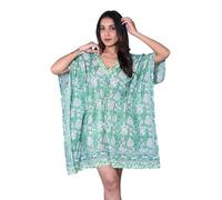 Rastogi Handicrafts 100% Cotton Hand Block Print Swimsuit Cover-up Beach Caftan Women's Print Kaftan 8
