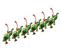Rastogi Handicrafts Elephant Bell Hanging Layer Set OF 6 Home Christmas Hanging Decorative Ornaments Multi colored Indian Traditional (GREEN)