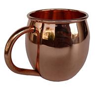 Rastogi Handicrafts Pure Copper Barrel Mug for Moscow Mules - 16 oz - Lead Free Pure Plain Copper - Heavy Gauge - No Lining Lacquer Coated (1)