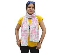 Rastogi Handicrafts Scarfs For Women 100% Pure Cotton Design Hand Block Printed Mini Scarf/Stoll/Stole For Girls 70x20 Inch, Scarfs-19, Standard