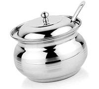 Rastogi Handicrafts Stainless Steel Storage Capacity 200 ml Pot for Oil Ghee, Salt, Tea, Coffee, Spices, Dry Fruits, Sugar
