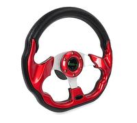 RASTP 12.6 Inch Boat Steering Wheel with 3/4“ Axle Marine Steering Wheel Adapter for Most Marine boats,Vessels,Yachts,Pontoons Boat(Red)