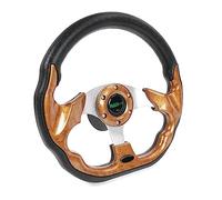 RASTP 12.6 Inch Boat Steering Wheel with 3/4“ Axle Marine Steering Wheel Adapter for Most Marine boats,Vessels,Yachts,Pontoons Boat (Mahogany)