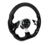 RASTP Boat Steering Wheel with 3/4“ Axle Marine Steering Wheel Adapter for Most Marine boats,Vessels,Yachts,Pontoons Boat (Style A- Black)