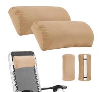 Rasugarlary Headrest Pillow for Patio Chaise Lounge, 2 Packs Head Pillow with Elastic Band for Zero Gravity Lounge Chair, Head Neck Rest Pillow Lumbar Pillow, Beige