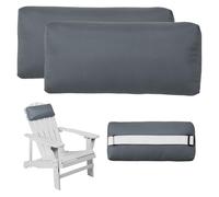 Rasugarlary Headrest Pillow for Patio Chaise Lounge Chair, Outdoor Chaise Pillows with Adjustable Elastic Stripe Head Resting Pillows for Recliner Office Chair, Dark Gray 2 Pack