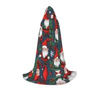 rasuhg Christmas Gnomes Print Teen Halloween Cloak With Hood Long Unisex Cape Costume For Party Masquerade Role Play