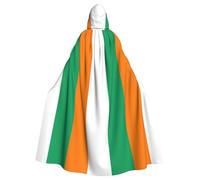 rasuhg Flag Of Cote D'Ivoire Print Hooded Cape Adult Halloween Cloak Long Unisex Costume For Witch Cosplay Party Masquerade