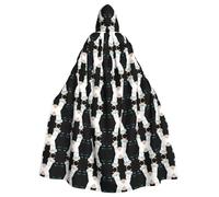 rasuhg Funny Llama Wearing Rainbow Glasses Print Hooded Cape Adult Halloween Cloak Long Unisex Costume For Witch Cosplay Party Masquerade