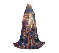 rasuhg Hong Kong Print Teen Halloween Cloak With Hood Long Unisex Cape Costume For Party Masquerade Role Play