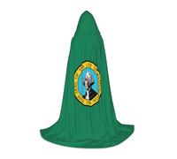rasuhg Washington Flag Print Teen Halloween Cloak With Hood Long Unisex Cape Costume For Party Masquerade Role Play