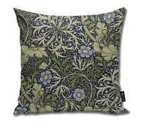Rasyko William Morris Seaweed Pattern Home Decorative Throw Pillow Case Cushion Cover for Gift Home Couch Bed Car 18X18inch
