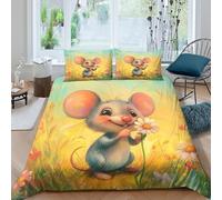 Rat 3D Printed Duvet Covers Bedding with Pillow 3 Pieces Soft Microfiber Quilt Covers For Boys And Girls Teens Adults Bedroom Comforter Cover King（220x240cm）