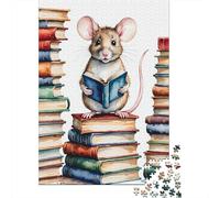 Rat And Book Jigsaw Puzzles for Adults Kids Interesting Puzzles 1000 Pieces Impossible Puzzle Home Decoration Gifts 1000pcs (75x50cm)