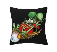 Rat Anime Fink Mouse Pillow Cover - Retro Hot Rod Cartoon Throw Pillow Case, Soft & Durable Home Décor for Car Enthusiasts 16"x16"