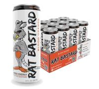 RAT BASTARD Energy Drink - Sugar-Free Caffeinated Beverage Infused with Vitamins and Amino Acids, Natural Caffeine to Boost Energy and Focus, Blood Orange Flavor, 12 fl oz Can (Case of 12)