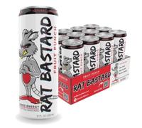 RAT BASTARD Energy Drink - Sugar-Free Caffeinated Beverage, Natural Caffeine to Boost Energy and Focus, Fruit Punch Flavor, 12 fl oz Can (Case of 12)