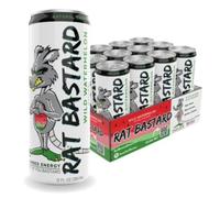 RAT BASTARD Energy Drink - Sugar-Free Caffeinated Beverage, Natural Caffeine to Boost Energy and Focus, Wild Watermelon Flavor, 12 fl oz Can (Case of 12)