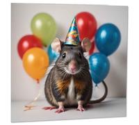 Rat Birthday Card Cute Rat 145 x 145mm