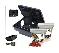 Rat Block Bait with Rat Bait Station Mouse Bait Blocks and Mouse Bait Station Single Feed Rodent Killer Block Fast Acting Rodent Control Kit (1 Bait Station + 2 Vertox Oktablock-ll 300g Tubs)