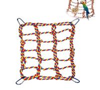 Rat Cage Accessories, Parrot Climbing Net Colorful Parrot Perch Rat Hammock Rope Perch with 4 Hooks Small Animal Supplies Rope Ladder for Parrot Bird Hamster Squirrel
